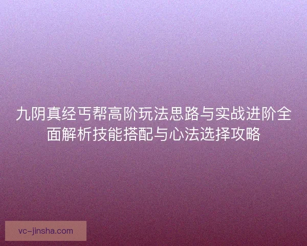 九阴真经丐帮高阶玩法思路与实战进阶全面解析技能搭配与心法选择攻略