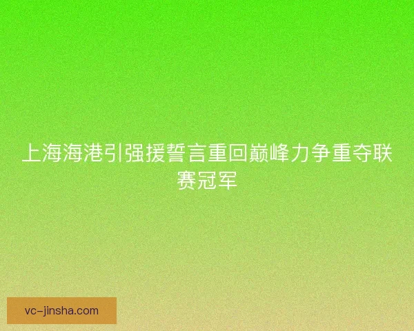 上海海港引强援誓言重回巅峰力争重夺联赛冠军